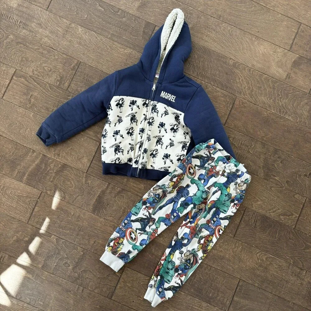 Marvel‎ Super Heros Youth Plus Sweatshirt And Marvel Themed Pants Sz 5